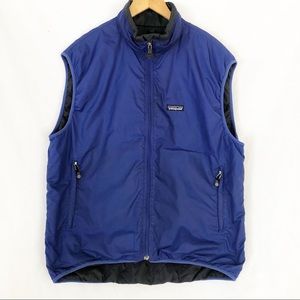 Men’s Patagonia nylon insulated vest sz L blue